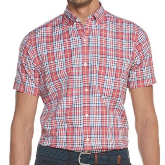 NWT Izod Sm Men’s Short Sleeve Button Down Shirt‎ - Picture 1 of 13